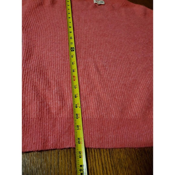 Open Edit‎ Small Pullover Sweater Ribbed Knit Women Hot Pink Barbie Crew Neck - Picture 8 of 9